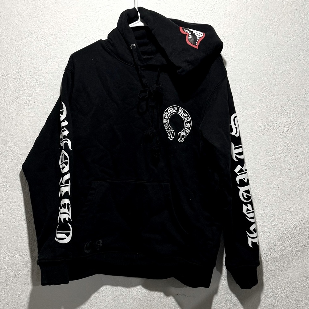 Chrome Hearts Black Hoodie with White Graphics